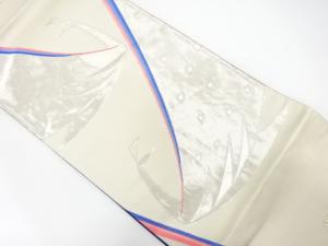 孔雀模様織り出し　袋帯